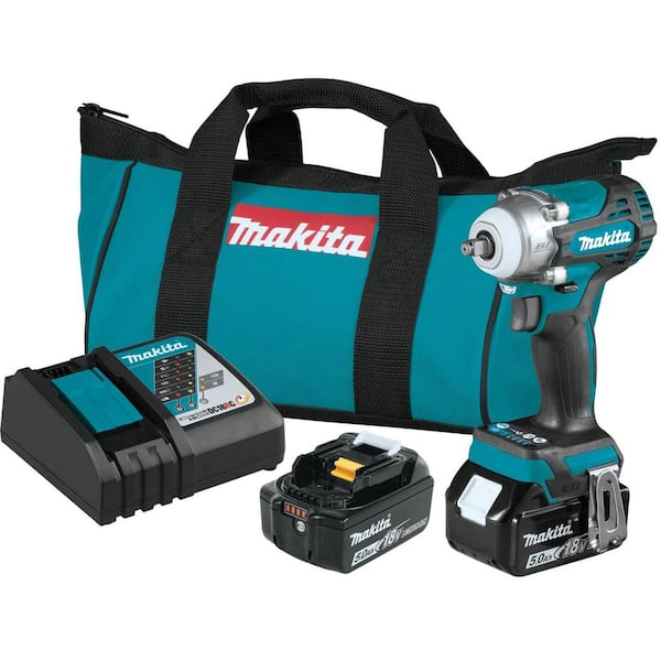 Makita 18V LXT Lithium-Ion Brushless Cordless 4-Speed 3/8 in. Impact Wrench Kit w/Friction Ring Anvil, 5.0Ah