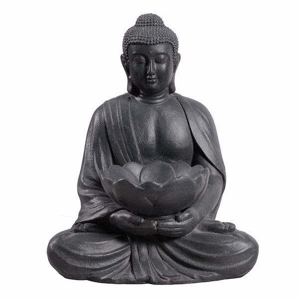 HI-LINE GIFT LTD Resin Meditating Buddha With Lotus Planter