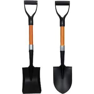 Assorted Round and Square Shovels 27 in. L with D-Cup, Ashman Metal Blade Shovels (2 Pack)