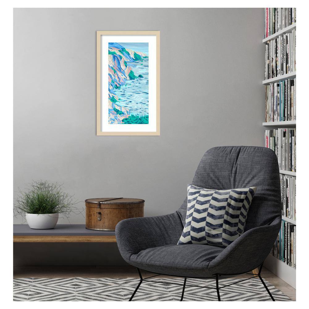 Melissa Wang Coastal Abstract Landscape Framed Wall Art Print