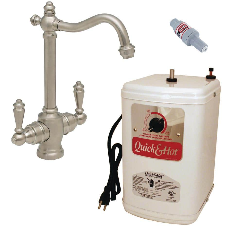 9 in. Victorian 2-Handle Hot and Cold Water Dispenser Faucet with Instant Heating Tank System, Satin Nickel price history on PriceWatchPro