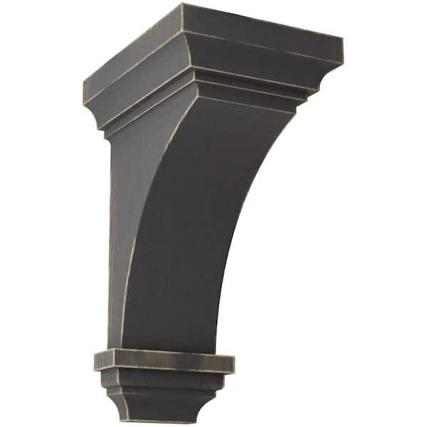Ekena Millwork 7 in. x 14 in. x 7-3/4 in. Black Jumbo Jefferson Wood Vintage Decor Corbel