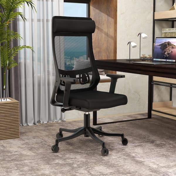 Adjustable Office Chair Ergonomic Mesh Back Computer Chair Lumbar Support with Armrest Dale Series in Black