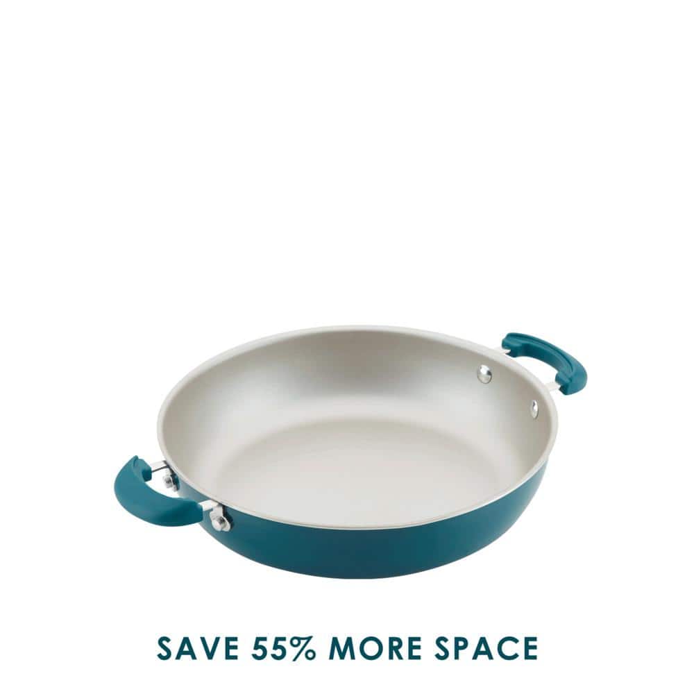 Teal Shimmer 8-Piece Aluminum Nonstick Cookware Set