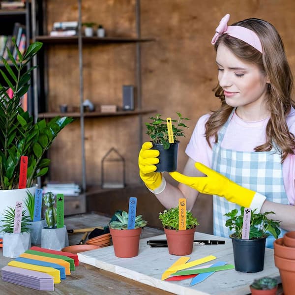 Phewnyzo 300-Pieces Multicolor PVC Plant Labels for Garden