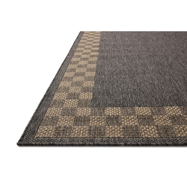 Chris Love Julia Providence Charcoal / Natural 2 ft. 3 in. x 7 ft. 7 in.  Indoor/Outdoor Runner Rug