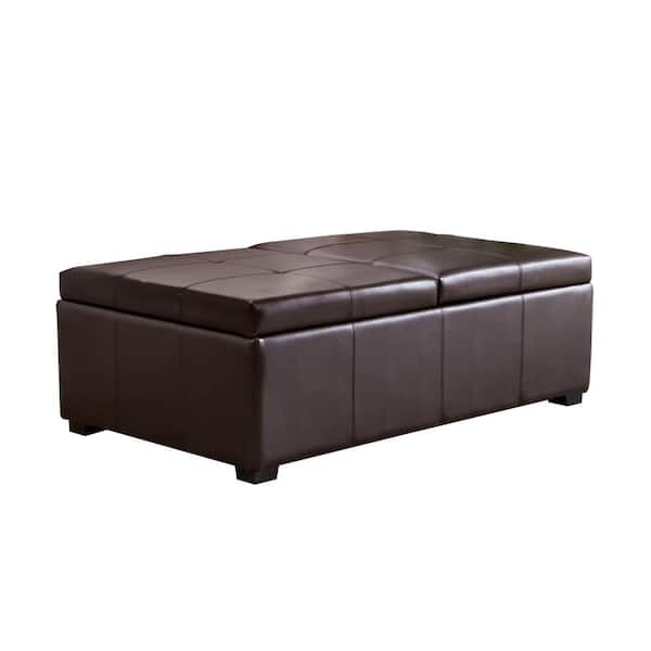 DEVON & CLAIRE Lenore Double Flip-Storage Ottoman