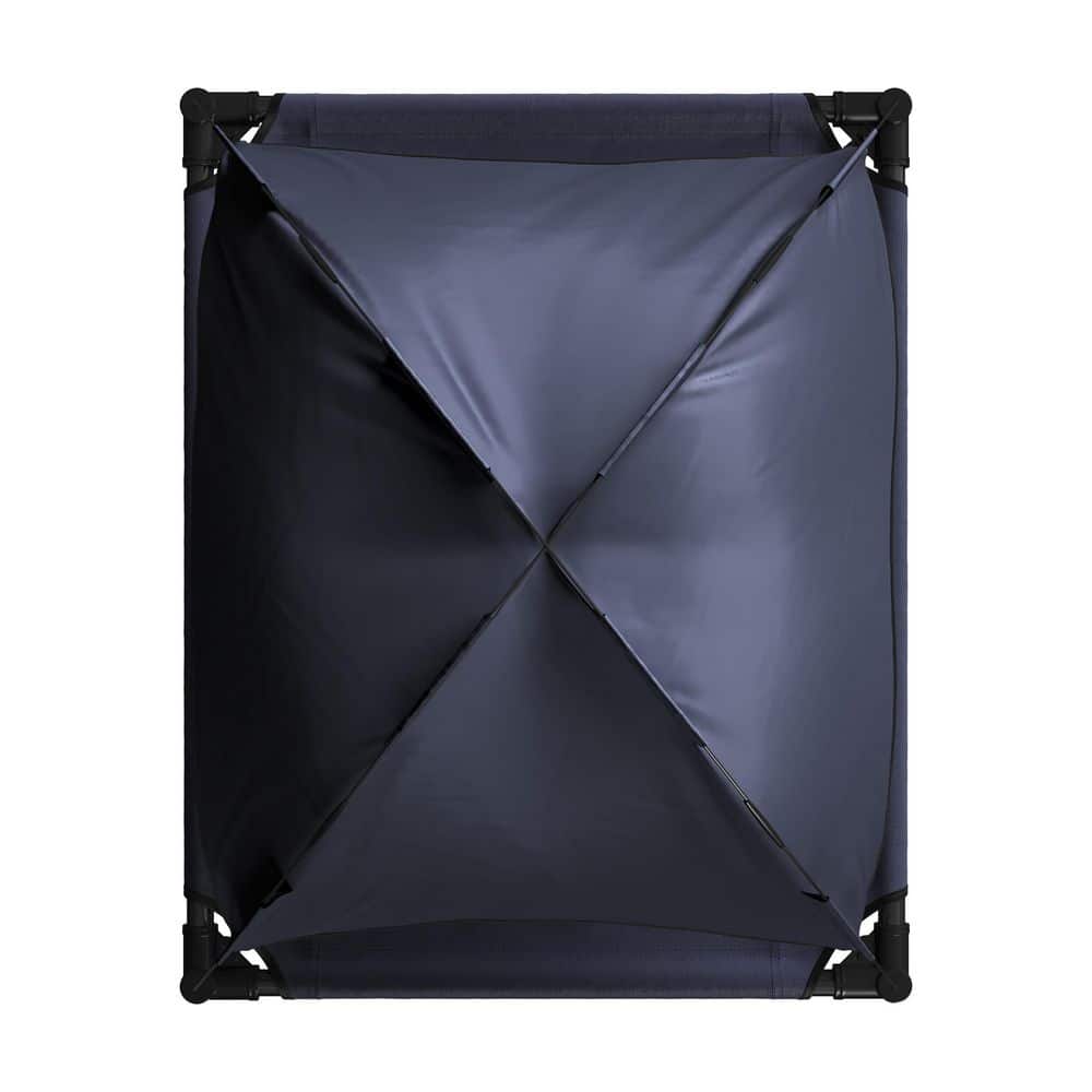 Medium Navy Blue Elevated Outdoor Waterproof Dog Bed with Canopy
