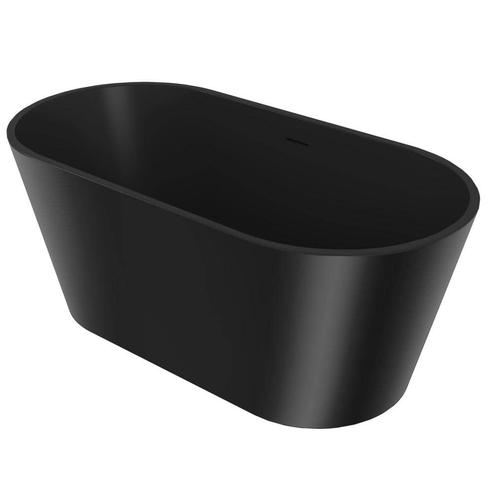 60 in. Fiberglass Double Ended Flatbottom Non-Whirlpool Bathtub in Matte Bl