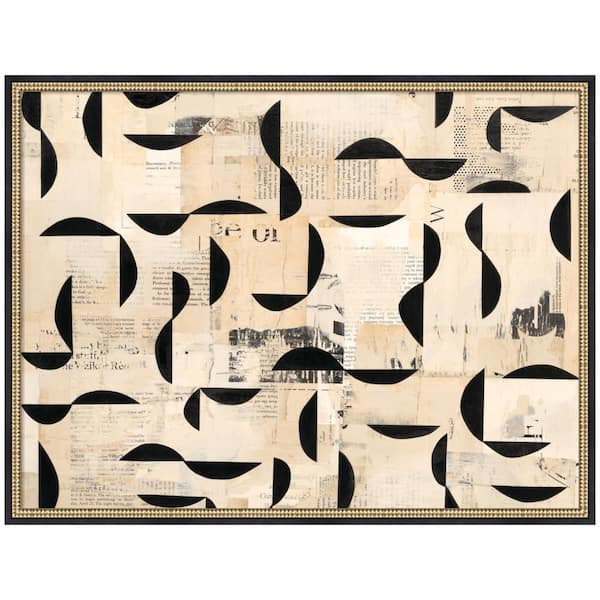 Castellan "Half Moon Bay 30 x 40" by Felicia Dadak Abstract Framed Canvas Art Print 32 in. x 42 in.