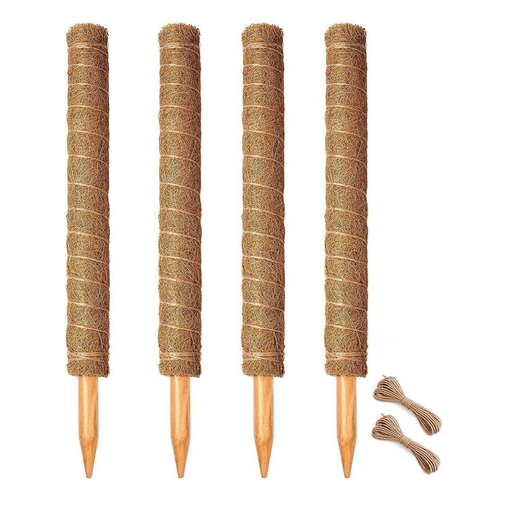 22 in. H Brown Coir Stackable Moss Pole for Plants Monstera Coir Totem Plan