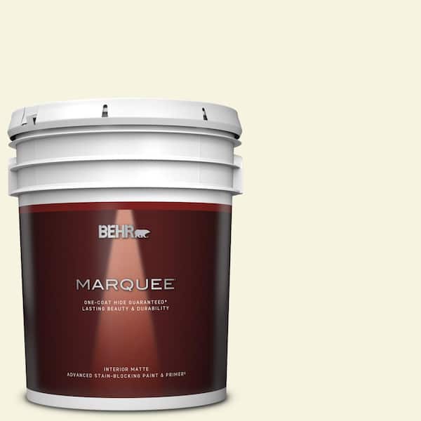 BEHR MARQUEE 5 gal. #BWC-03 Lively White Matte Interior Paint & Primer