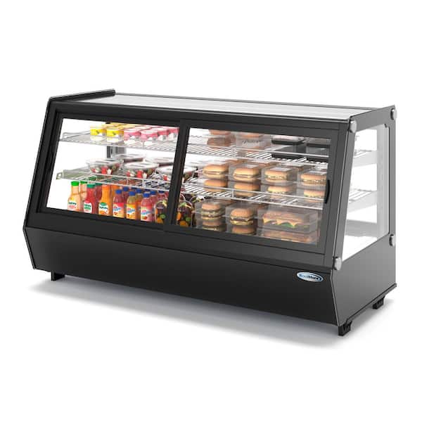 Koolmore 34 Stainless Steel Commercial Countertop Food Warmer Display Case with LED Lighting - 5.6. Cu ft.