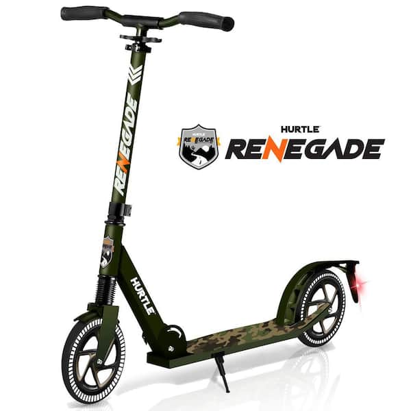 HURTLE Lightweight and Foldable Kick Scooter Adjustable for Teens and Adult, Alloy Deck with High Impact Wheels in Camo