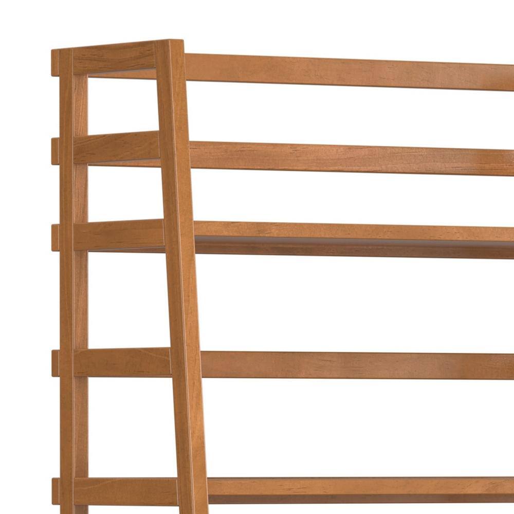 Acadian Solid Wood 63'' Ladder Shelf in Light Golden Brown