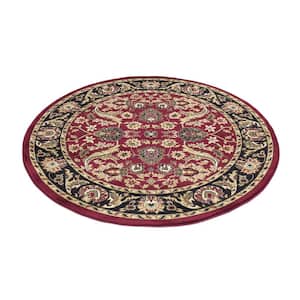 Ankara Sultanabad Red 5 ft. Round Area Rug