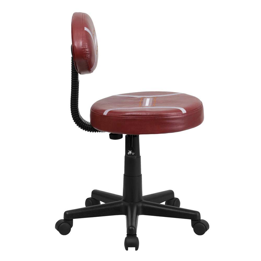 Gridiron Glory Brown Vinyl Swivel Task Chair with Metal Base