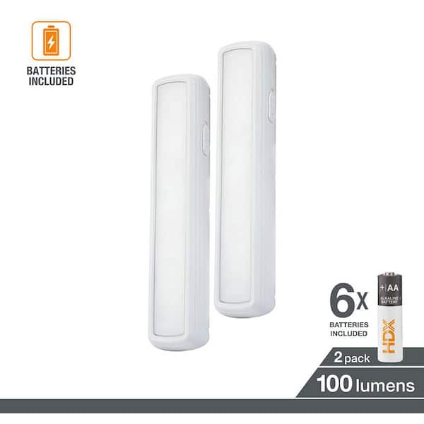 Battery Powered 1-Light 5000K Integrated LED Bar Light 2-Pack