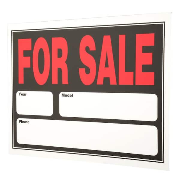 Everbilt 15 in. x 19 in. Plastic Auto for Sale Sign 31214 - The Home Depot