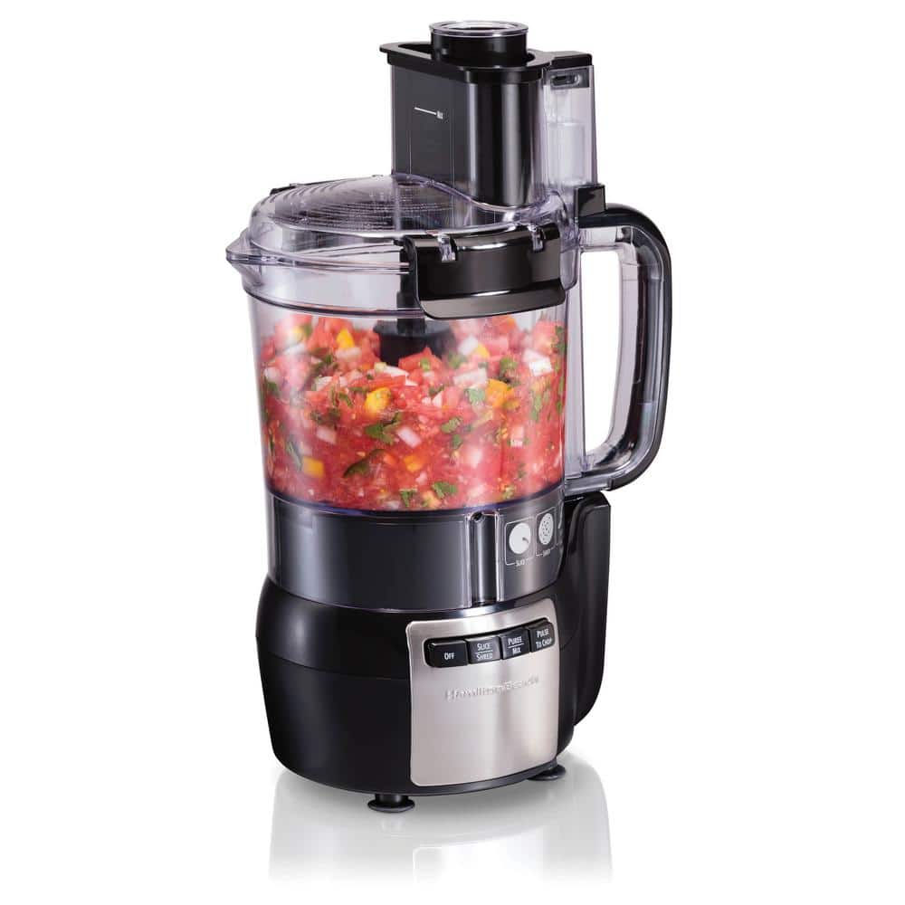 Hamilton Beach 12 cup 2 Speed Black Food Processor with Stainless Steel