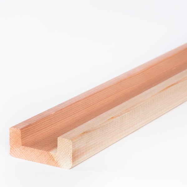 Unbranded 1-3/8 in. x 3-3/8 in. x 8 ft. Grooved Redwood Fence Rail