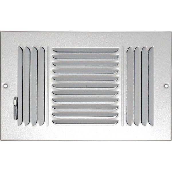 SPEEDI-GRILLE 10 in. x 8 in. Ceiling/Sidewall Vent Register, White with 3-Way Deflection