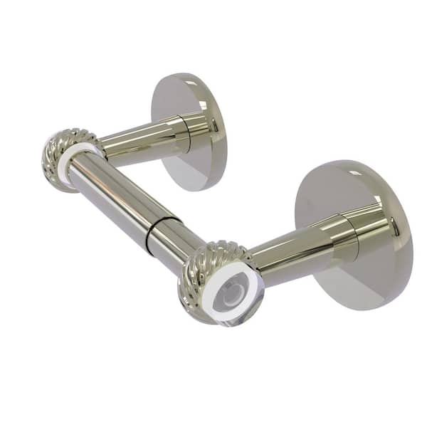 Clearview Collection Wall Mounted Toilet Paper Holder in Polished Nickel with Twisted Accents