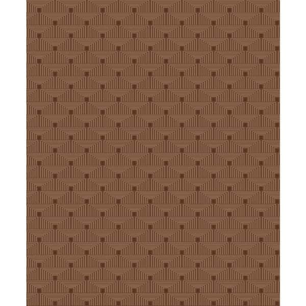 Unbranded Boutique Collection Orange Metallic Geometric Key Non-pasted Paper on Non-woven Wallpaper Sample