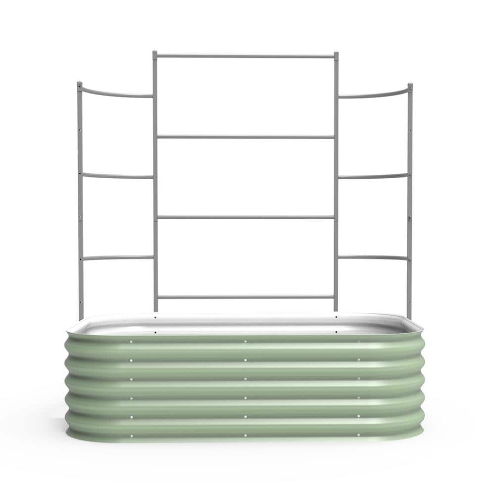 Gray Metal Modular Garden Wall Trellis System