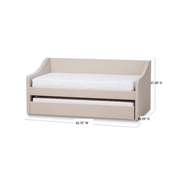 Baxton Studio Barnstorm Modern and Contemporary Beige Fabric Upholstered Daybed with Guest Trundle Bed Baxton Studio Barnstorm Modern and Contemporary Beige Fabric Upholstered Daybed with Guest Trundle Bed