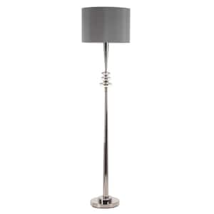 65 in. Silver Metal Floor Lamp