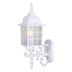Nautica Collection 1-Light Textured White Outdoor Wall Lantern Sconce