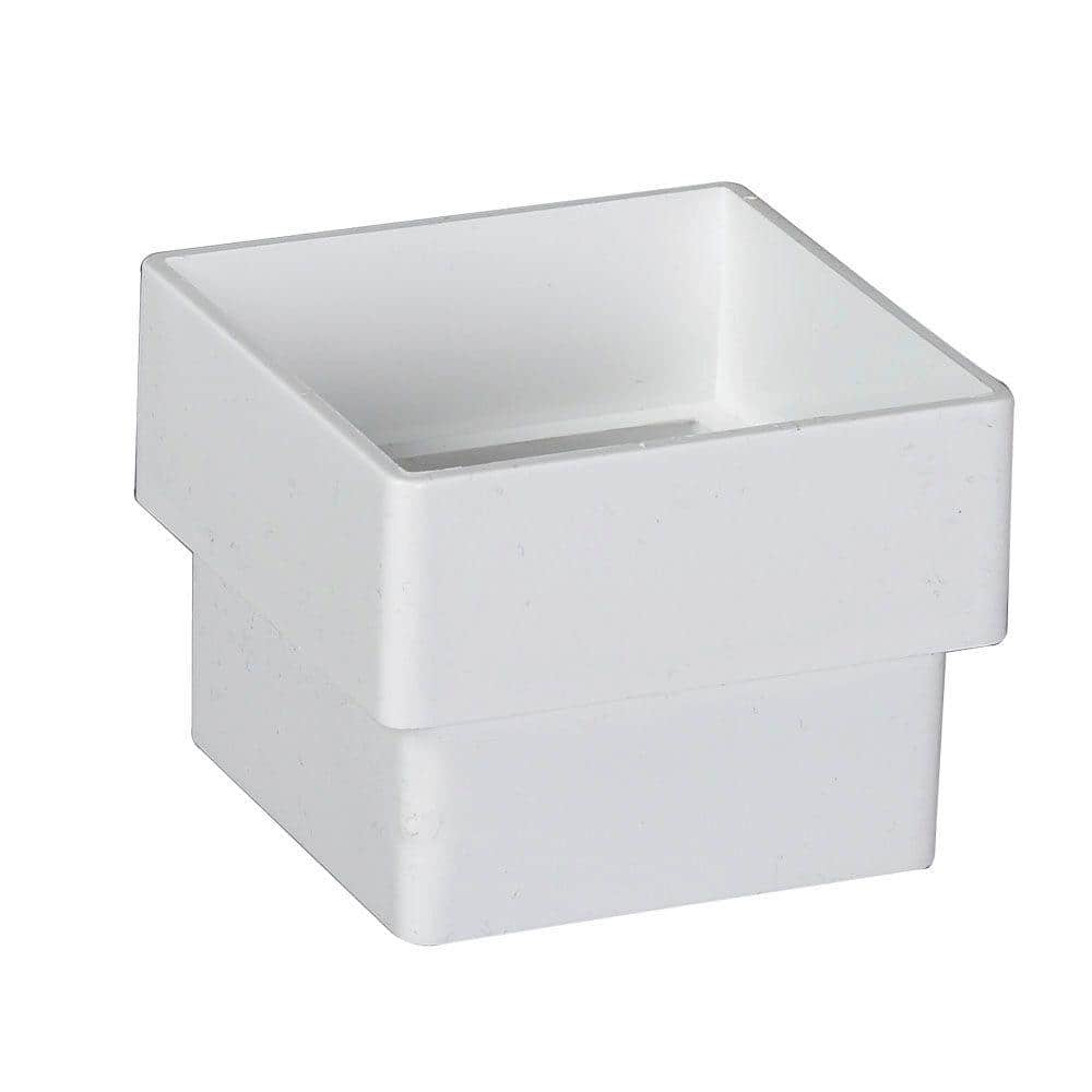 Amerimax Home Products 2 in. x 2 in. White Vinyl Downspout Connector
