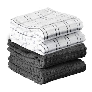 Royale Graphite 4-Pack Solid and Coordinate Kitchen Towel Set
