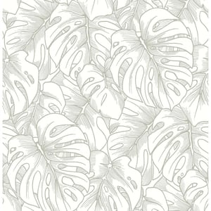 Balboa Silver Botanical Silver Wallpaper Sample