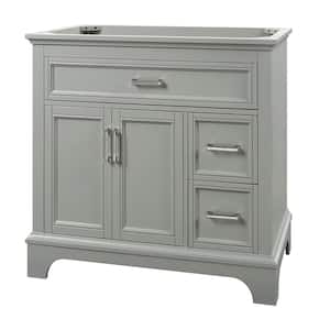 Carriage 36 in. W x 21.5 in. D x 34 in. H Bath Vanity Cabinet without Top in Grey