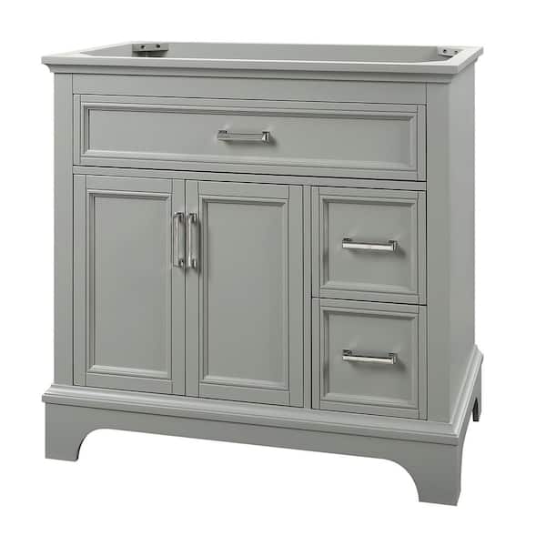 Home Decorators Collection Carriage 36 in. W x 21.5 in. D x 34 in. H Bath Vanity Cabinet without Top in Grey