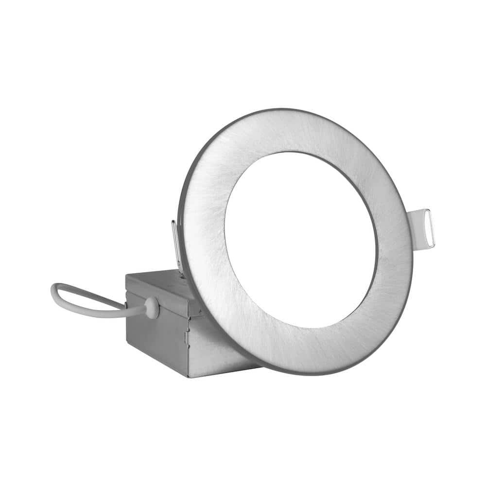 REL 4 in. Round 3000K Remodel IC-Rated Recessed Integrated LED Edge Lit Downlight Kit, Nickel price history on PriceWatchPro