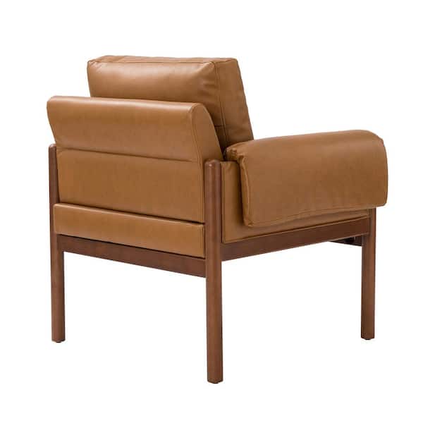 JAYDEN CREATION Adele Camel Faux Leather Arm Chair (Set of 2