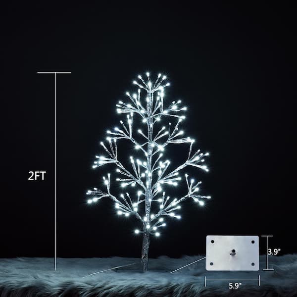 Algebra Maar zeemijl Lightshare 2 ft. 144 l Artificial Christmas Tree Cluster Light Warm White  for Home Garden Decoration Silver BZQSDS2FT-S - The Home Depot