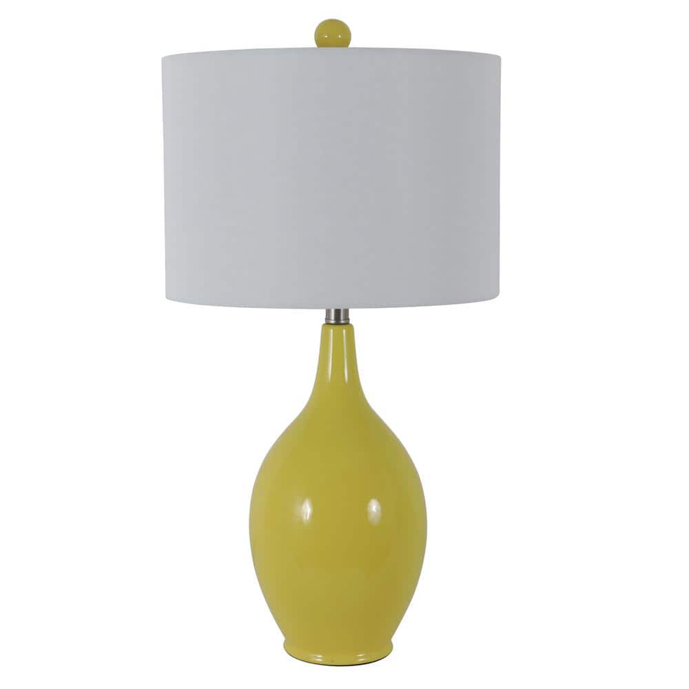 Decor Therapy Annabelle 27 In Soft, Yellow And Grey Table Lamp