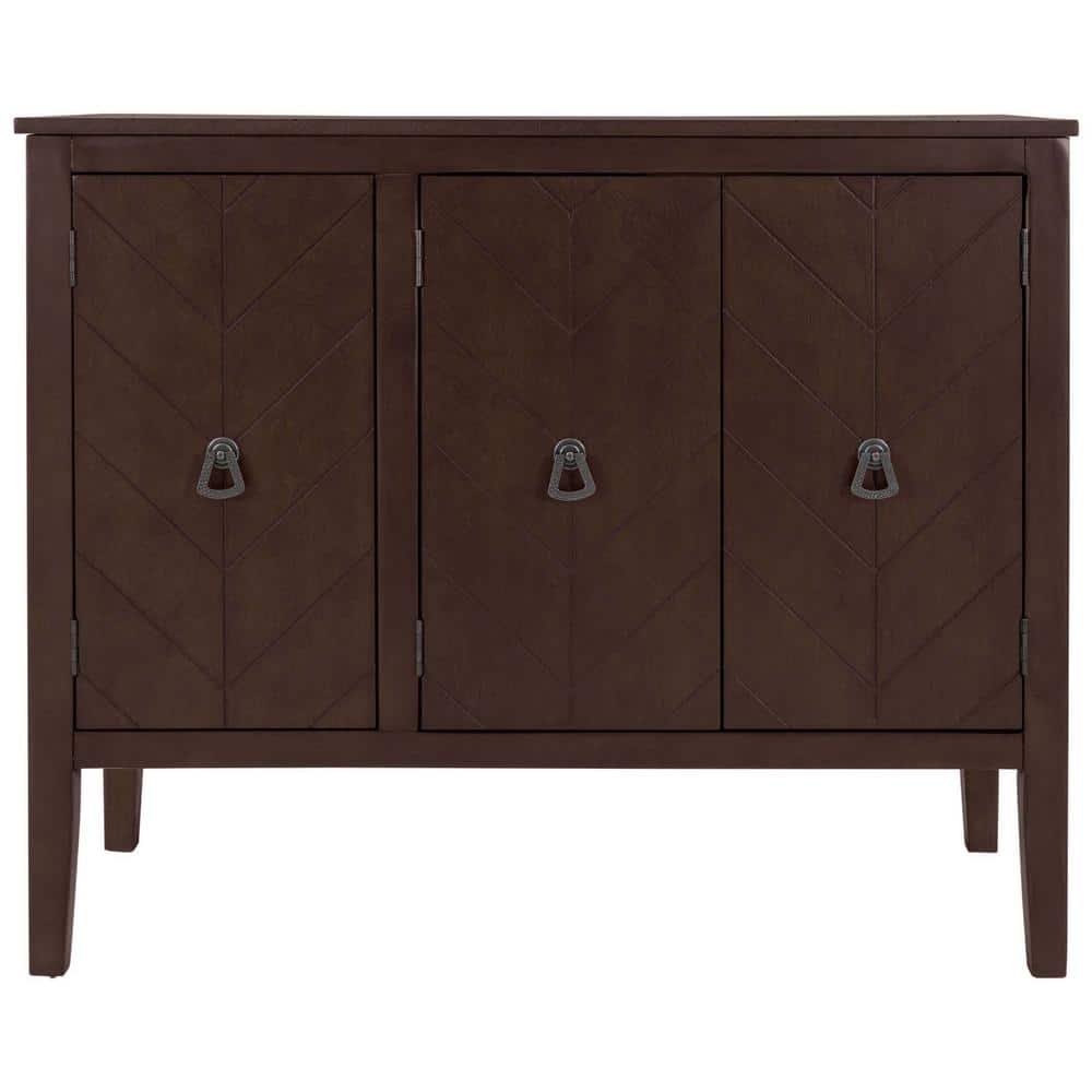 37 in. W x 15.7 in. D x 31.5 in. H Brown Linen Cabinet with Adjustable Shel