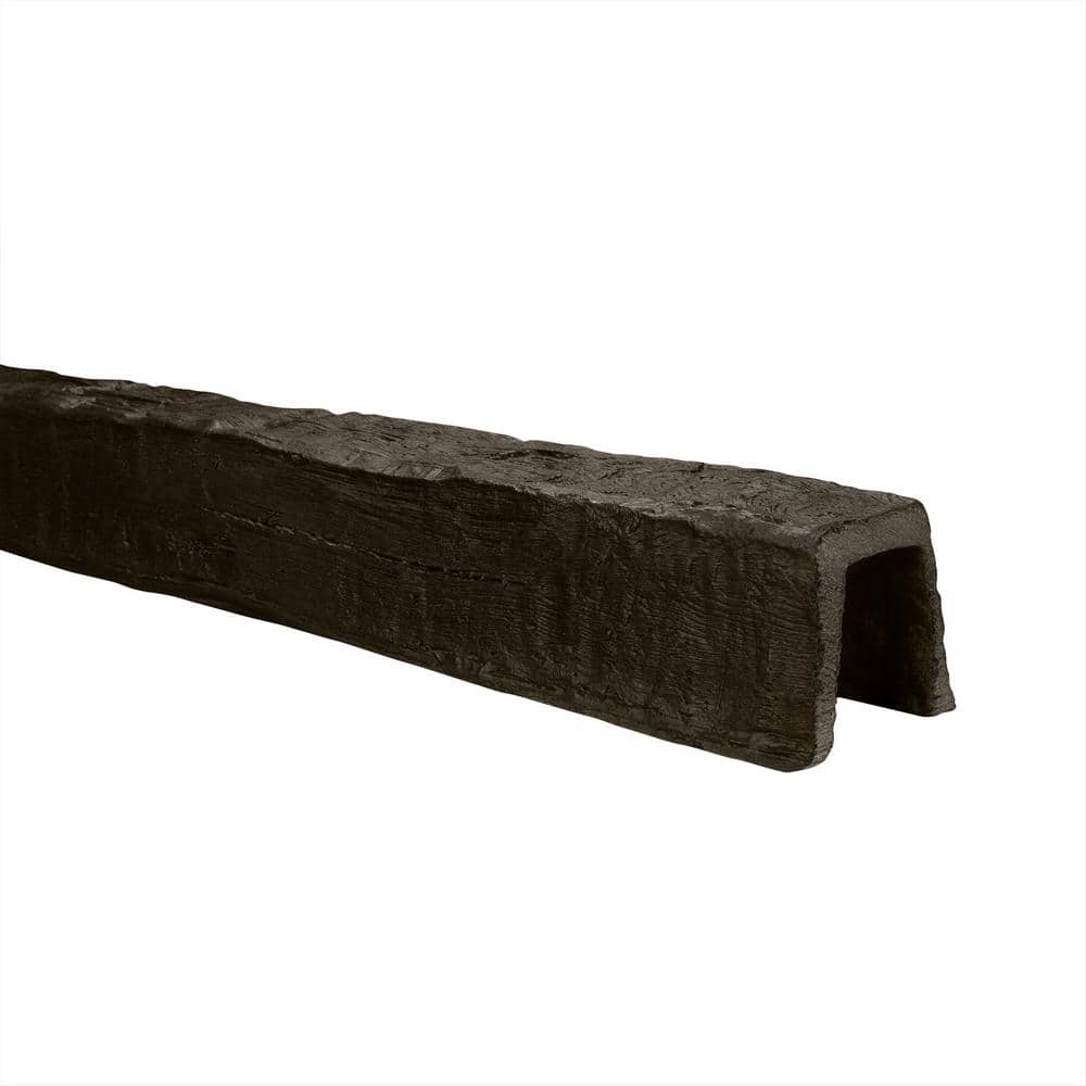 5 in x 5 in x 13 ft Dark Walnut Hand Hewn Faux Wood Beam