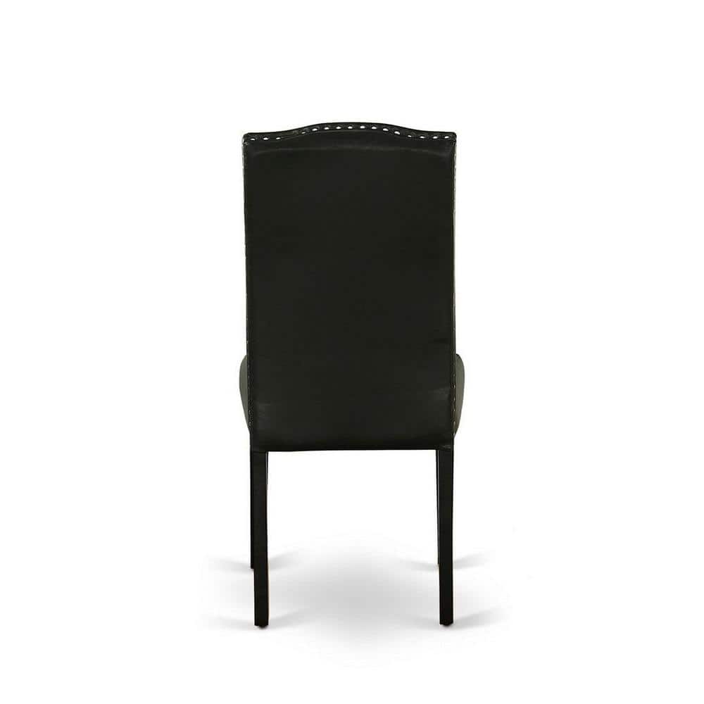 Renaissance Romance 5-Piece Black Round Dining Set with PU Leather Chairs