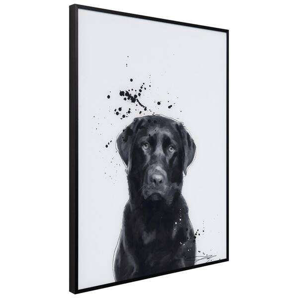 Empire Art Direct Poodle Pet Paintings on Printed Glass Encased with A  Black Anodized Frame, 24 x 18 x 1