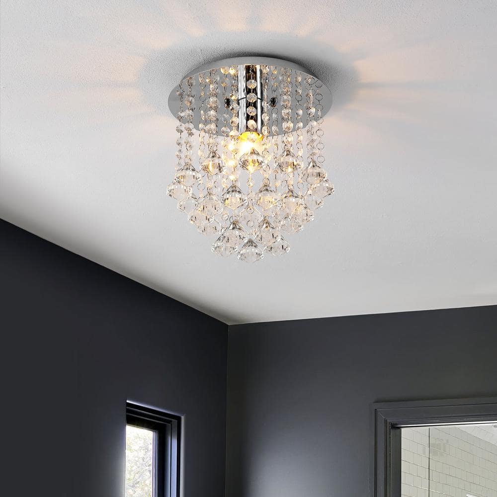 Lillibet 9.88" Chrome Crystal LED Flush Mount Ceiling Light
