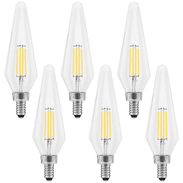 60-Watt Equivalent HX10.5 Glass Dimmable E12 Base Edison LED Light Bulb 4.5-Watt 500 Lumens Wet Rated 5000K (6-Pack)