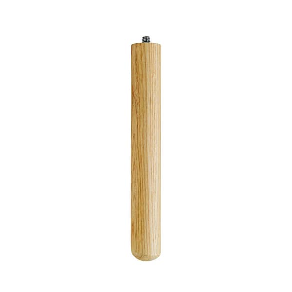 Waddell Round Contemporary Leg with Hanger Bolt - 8 in. H x 2.375 in. Dia. - Solid Unfinished Hardwood - DIY Home Furniture