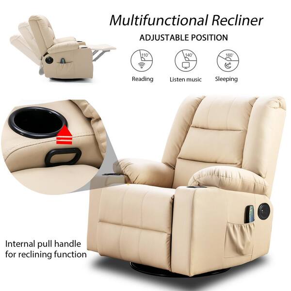 white leather electric recliner chair