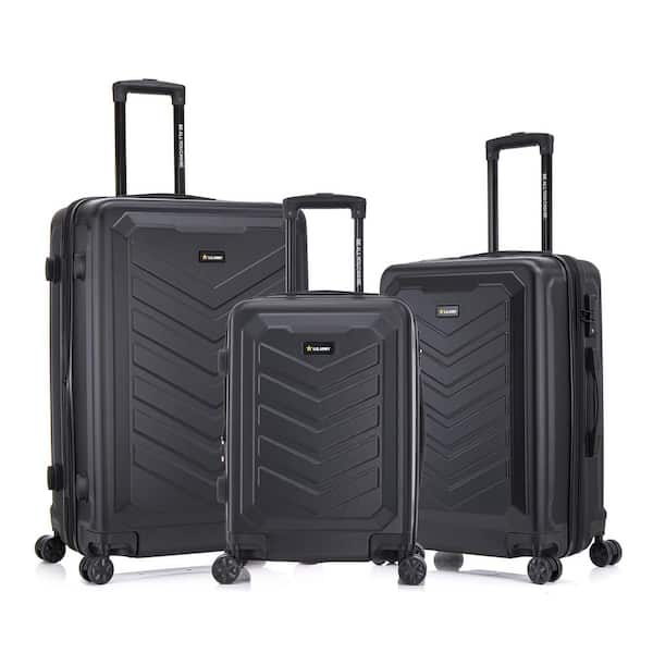 U.S. Army FOX PRO 3-piece Luggage Set 20"/24"/28" Expandable Suitcases with TSA Lock Black